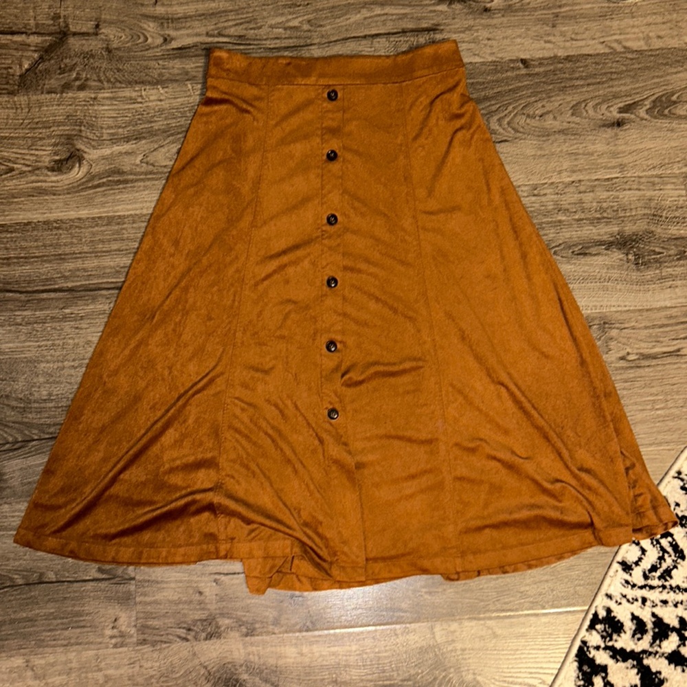 Banana Republic Faux suede front buttoned skirt